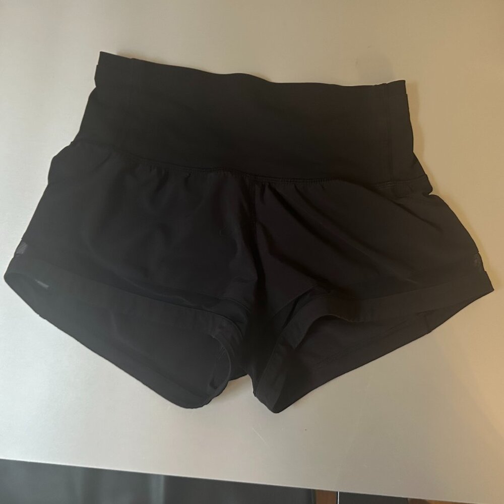 lululemon black high rise athletic shorts